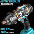 Avvitatore a Impulsi Brushless, 1/2 pollice a Massa Battente, Caricabatterie Rapido, con 2x4.0Ah Batteria, 5 Bussola, Trapano Batteria per Auto e Casa