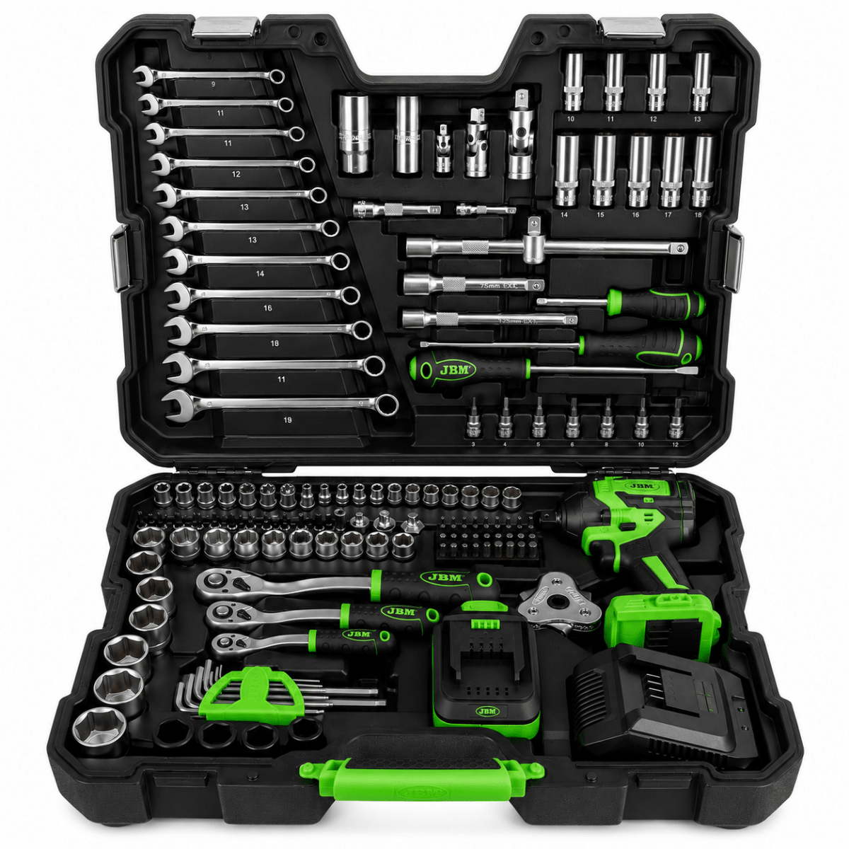VALIGETTA CON ATTREZZI E AVVITATORE AD IMPULSI BRUSHLESS A BATTERIA 800 NM