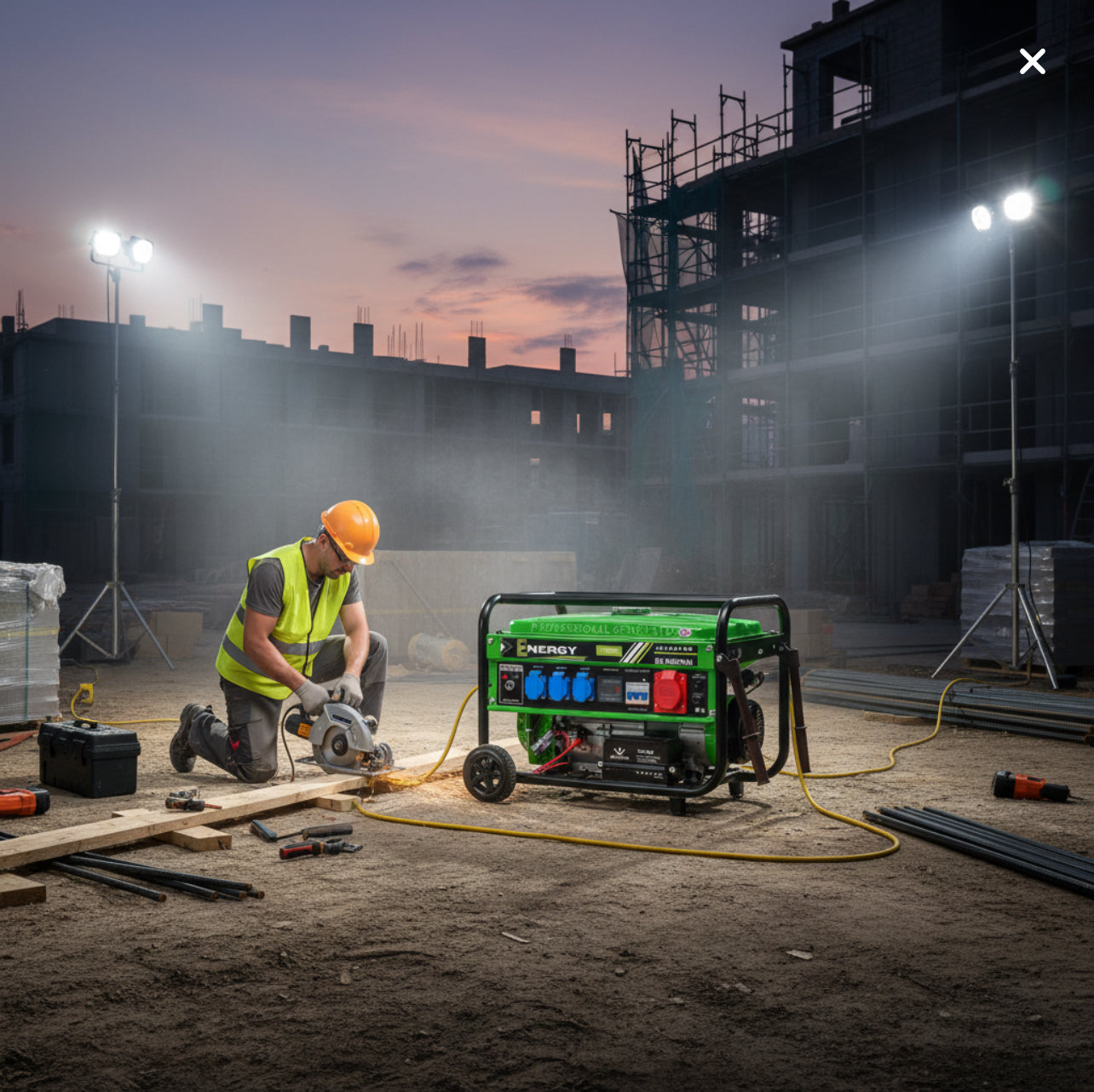 Generatore di Corrente Diesel 6,0 kW Inverter Silenziato Monofase Trifase