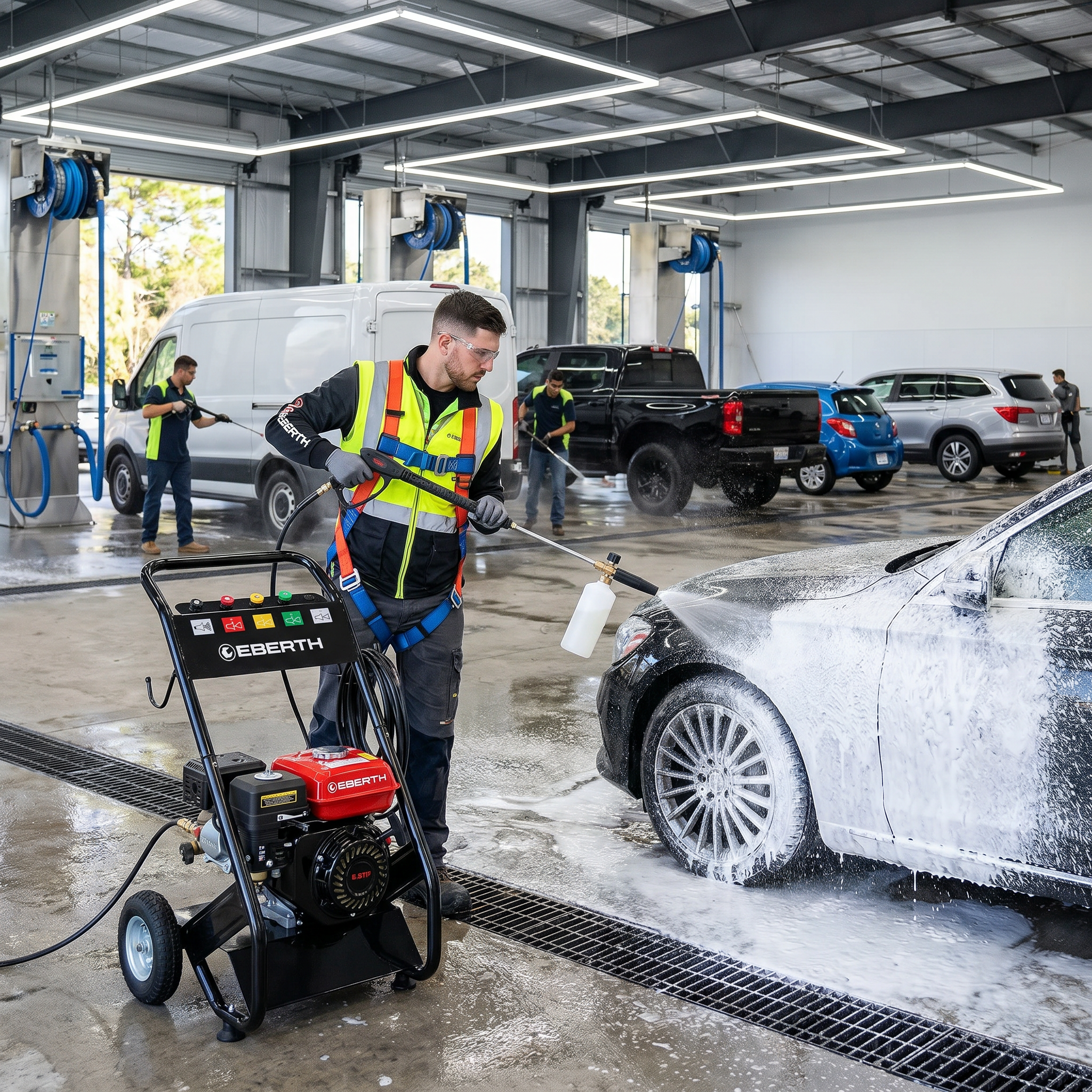 Idropulitrice a Benzina EBERTH 6,5 CV – 210 Bar – Autoadescante – Uso Professionale