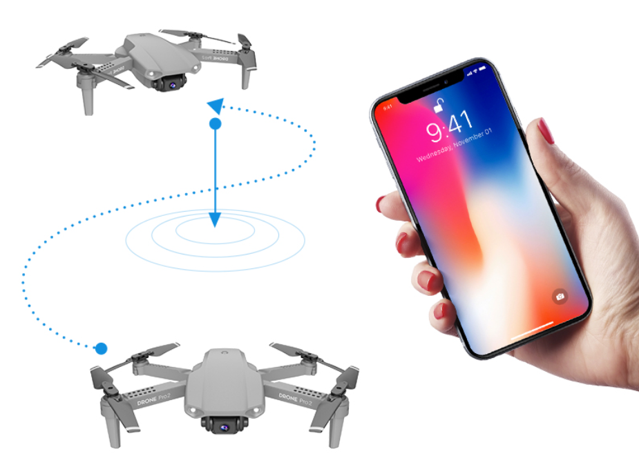 DRONE PIEGHEVOLE PRO 2 CON DOPPIA FOTOCAMERA HD