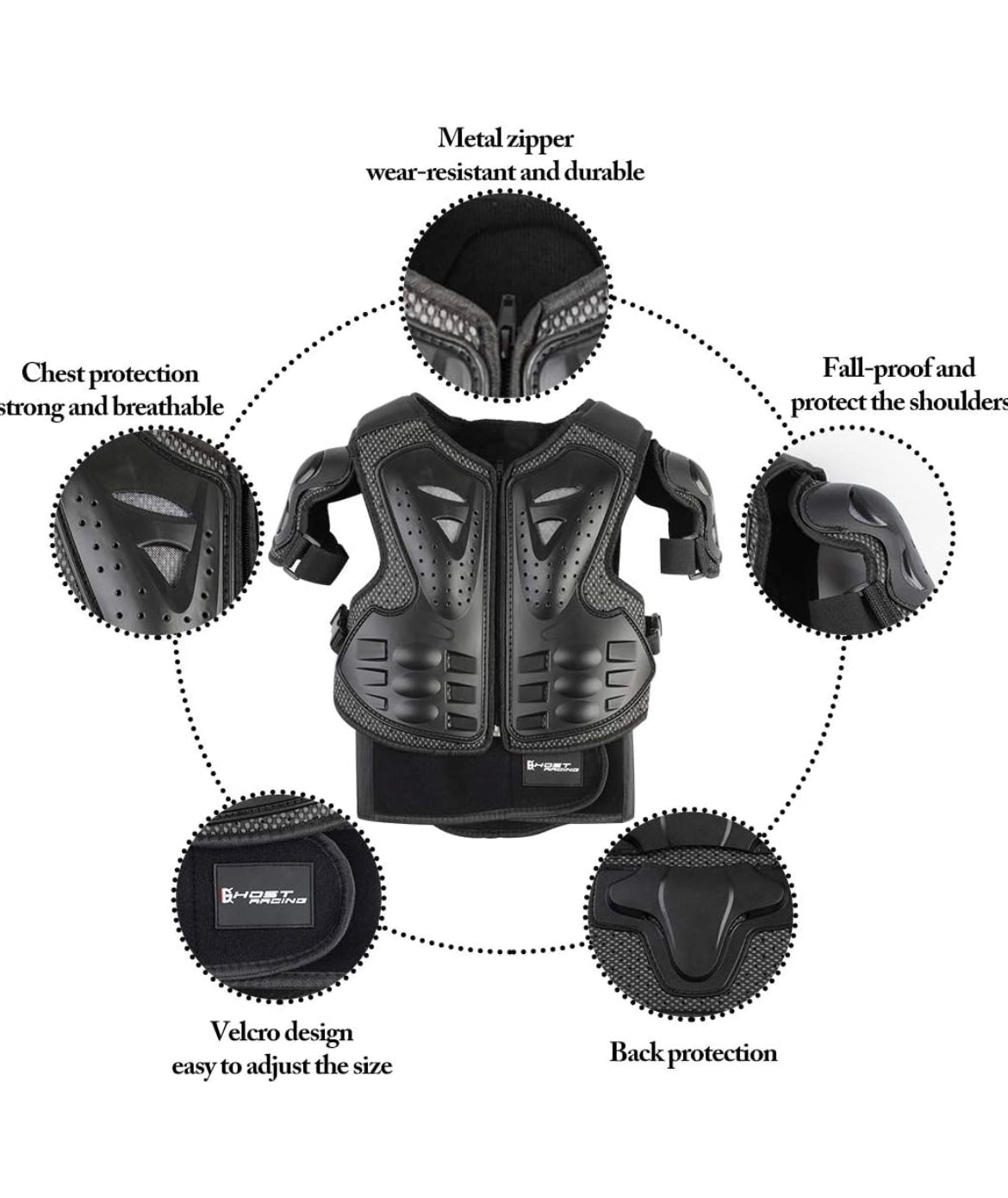 Armatura Protezione di Motocross per Bambini Ginocchiere Traspiranti Gomito Pettorina per Tutti I Terreni