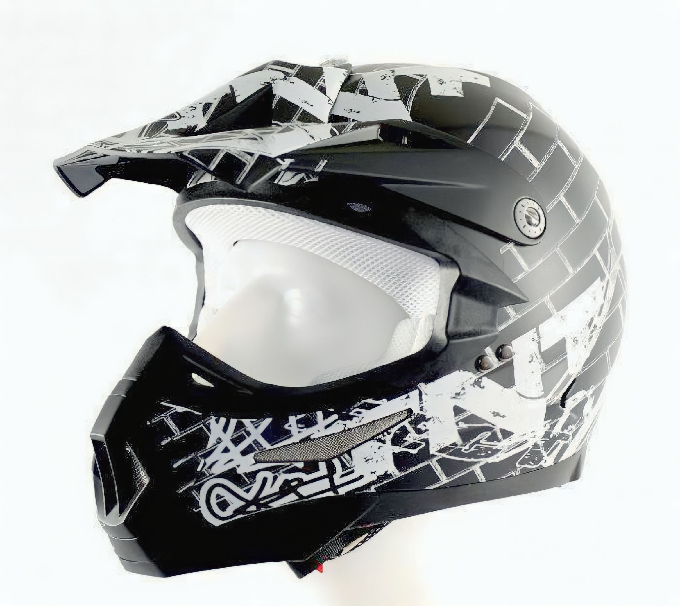 Casco Cross - SC05 - TNT - Caschi DEAD HEAD NERO / BIANCO LUCIDO