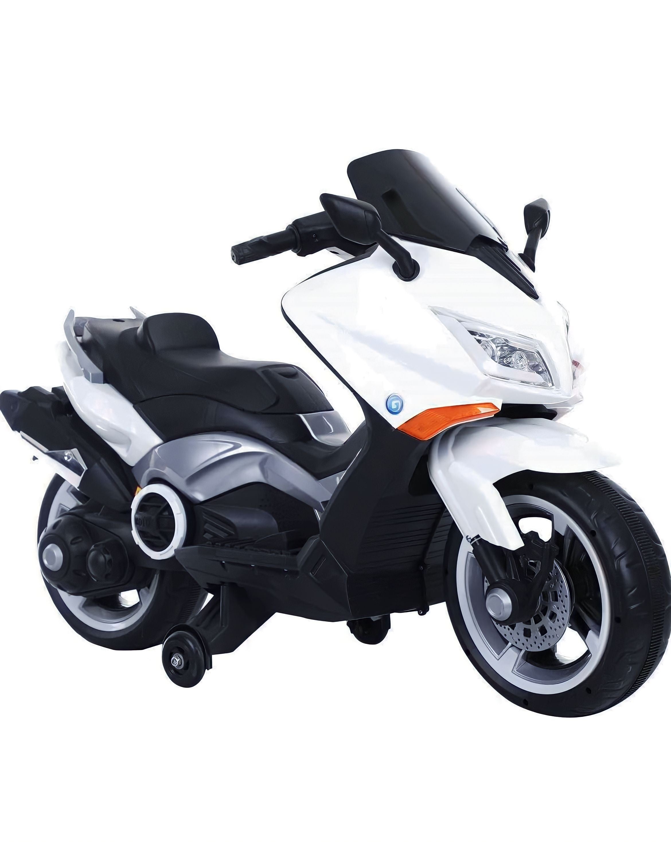 Moto Elettrica per Bambini Tmax 12V Nero Mp3 USB AUX Fari Luci LED