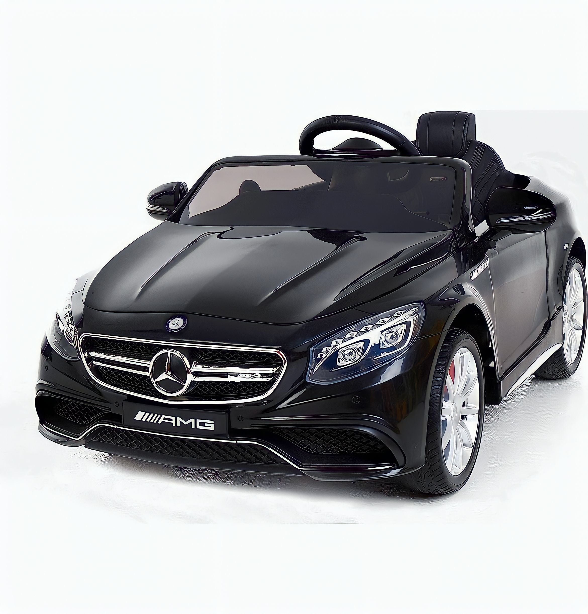 MACCHINA ELETTRICA PER BAMBINI MERCEDES-BENZ S63 AMG NERO 2 X MOTORE 12V CON TELECOMANDO