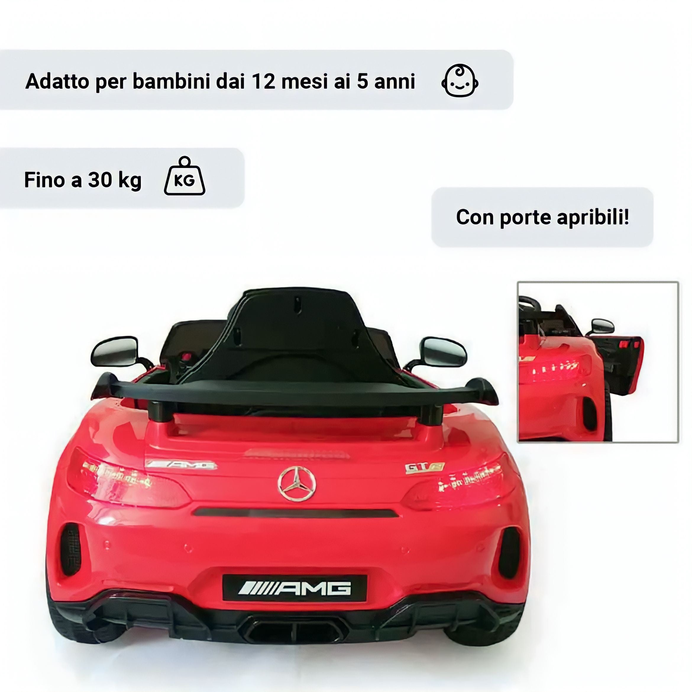 Macchina Elettrica per Bambini 12V con Licenza Mercedes GTR Small AMG