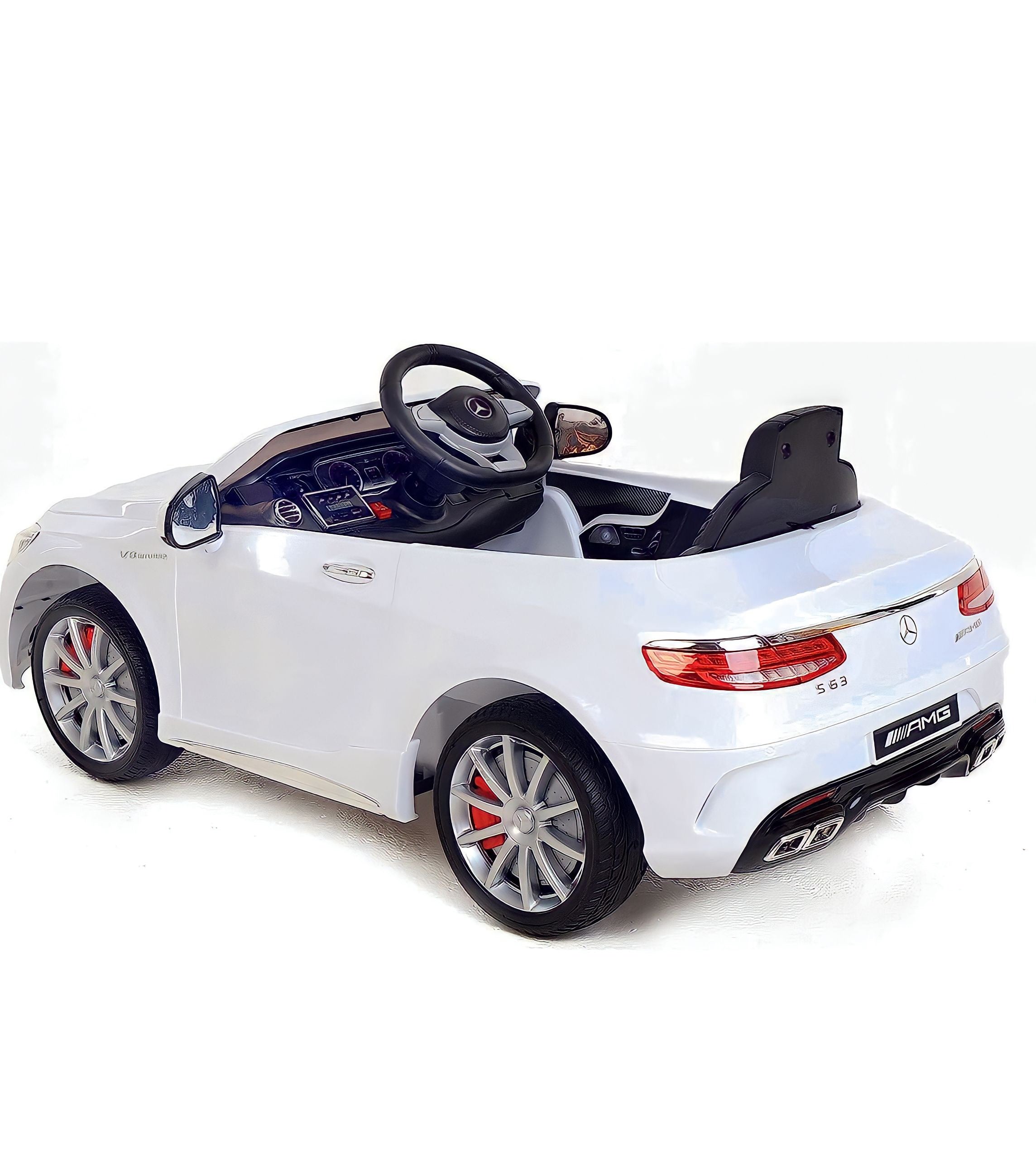 MACCHINA ELETTRICA PER BAMBINI MERCEDES-BENZ S63 AMG NERO 2 X MOTORE 12V CON TELECOMANDO