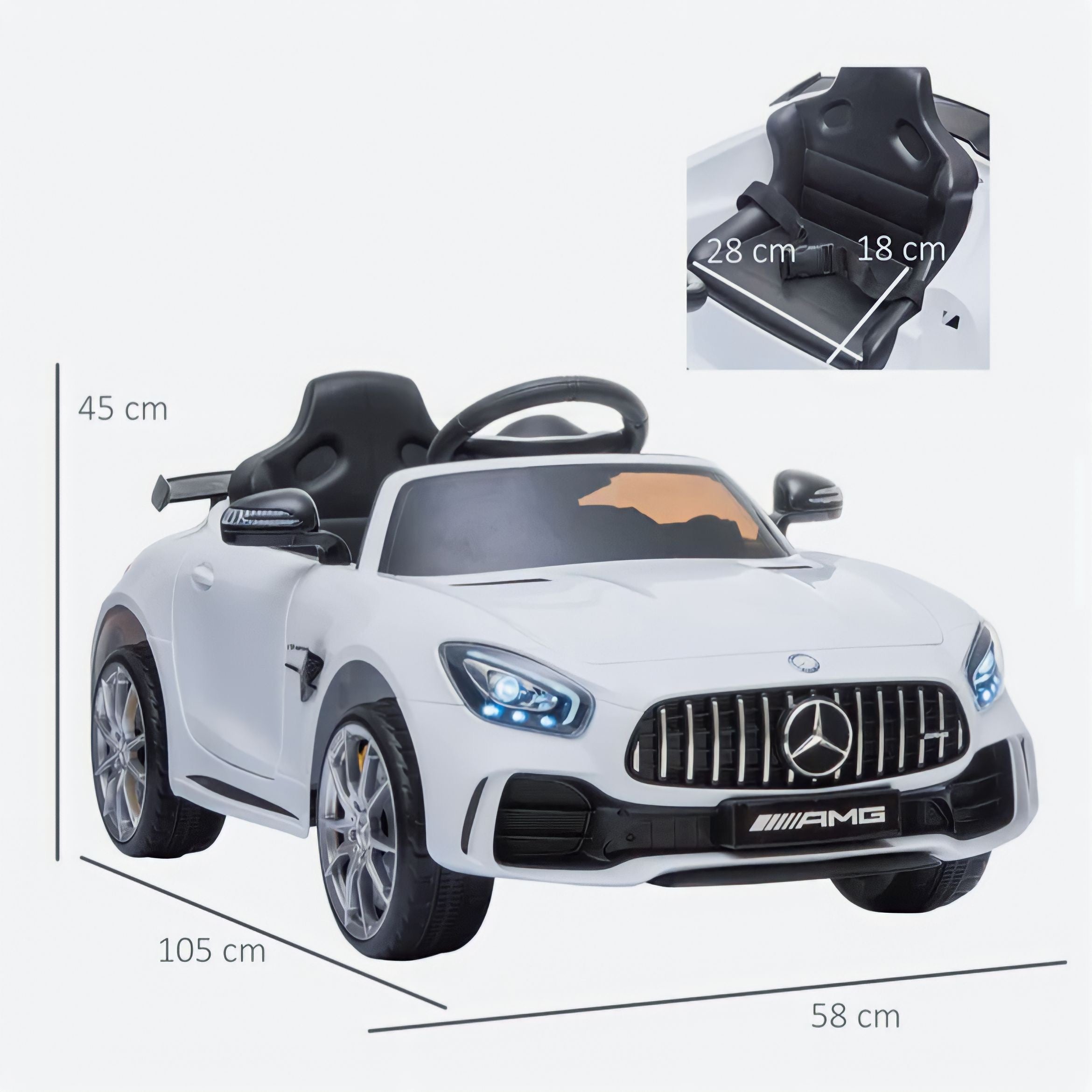 Macchina Elettrica per Bambini 12V con Licenza Mercedes GTR Small AMG