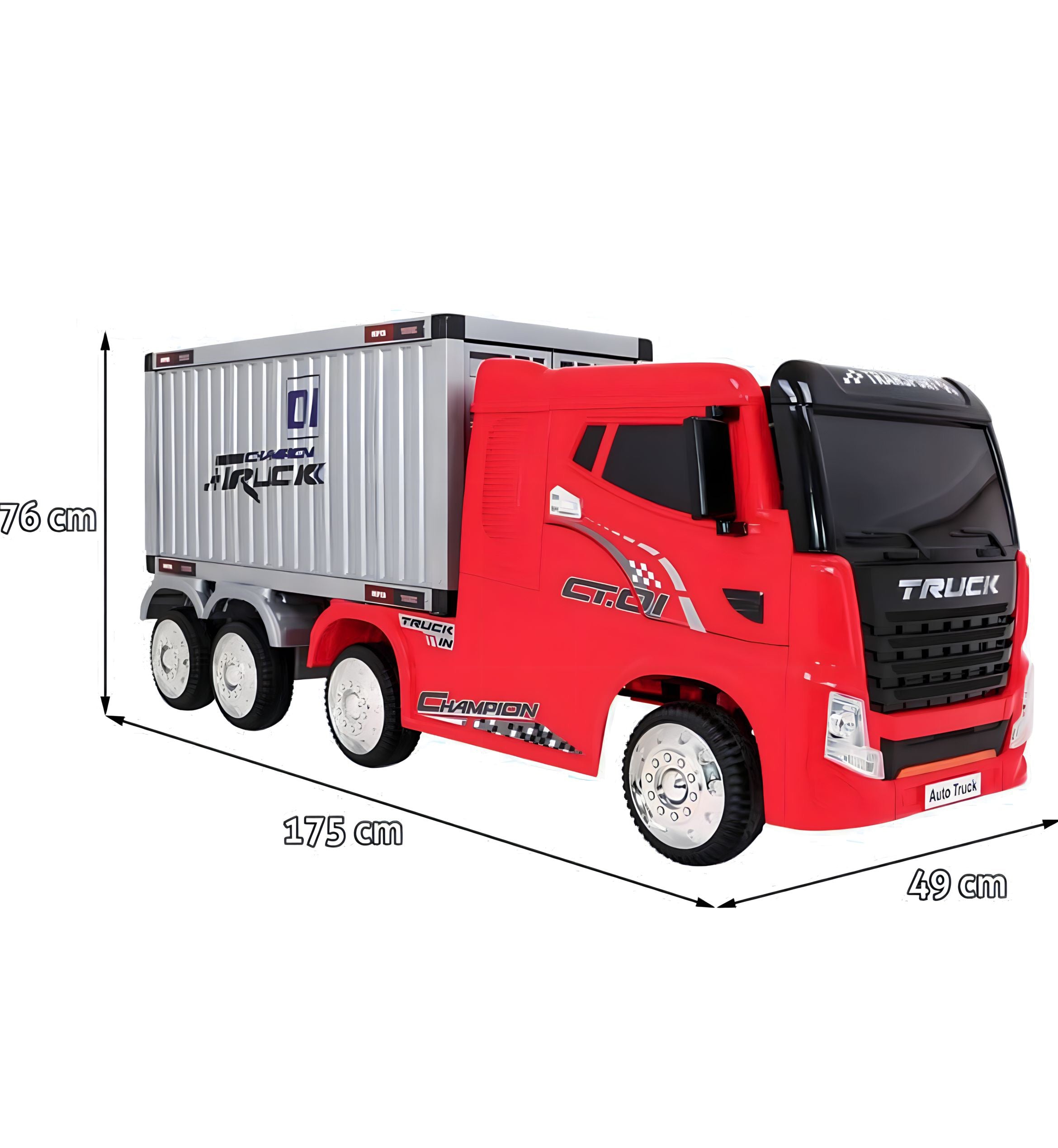 Camion container elettrico bambini 12v telecomando 4 potenti motori