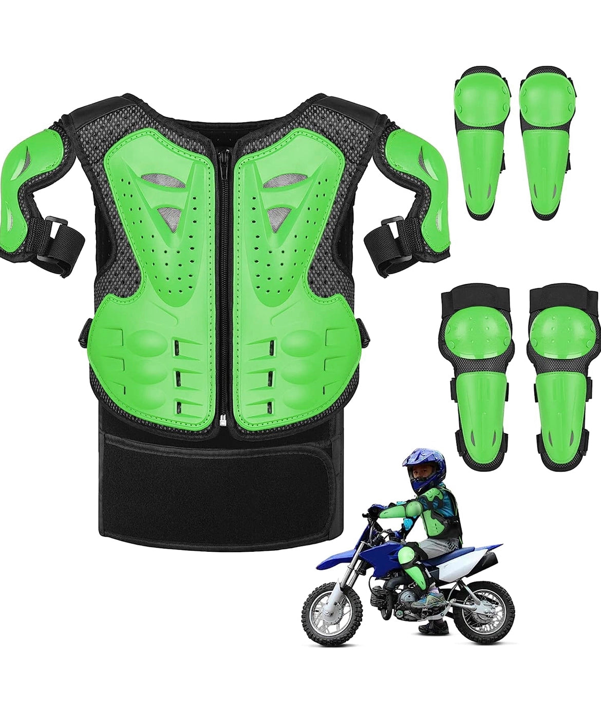 Armatura Protezione di Motocross per Bambini Ginocchiere Traspiranti Gomito Pettorina per Tutti I Terreni