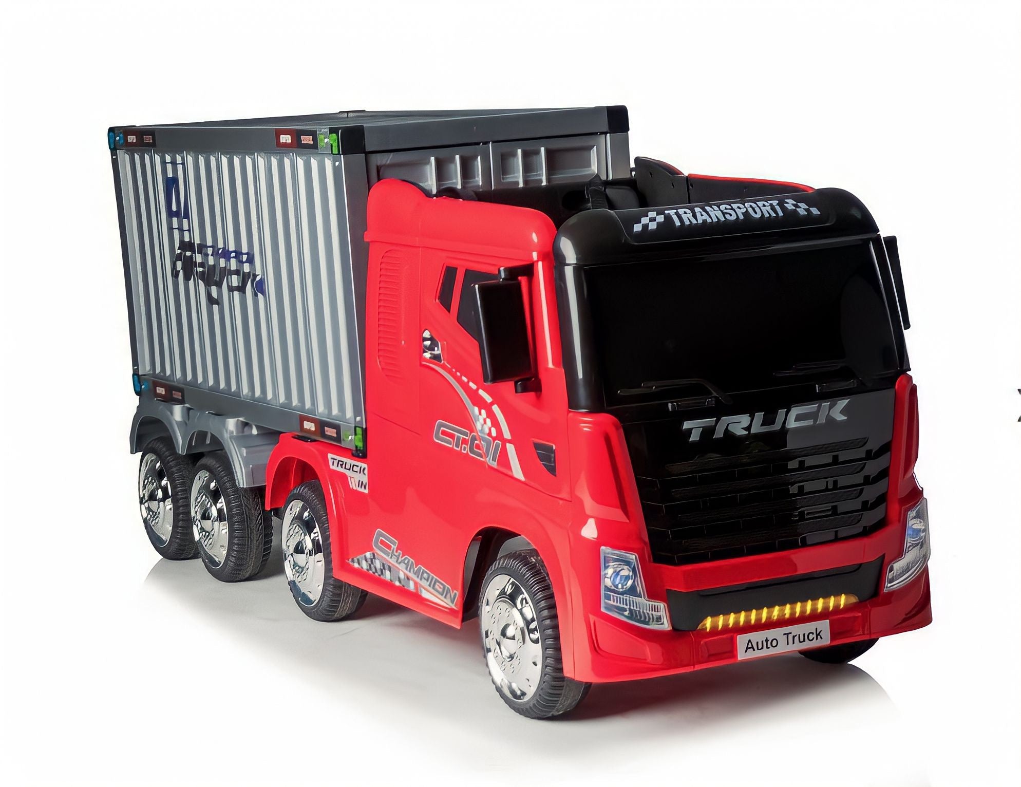 Camion container elettrico bambini 12v telecomando 4 potenti motori
